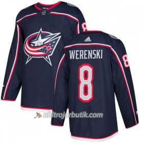 Män Ishockey Blue Jackets Tröja Zach Werenski 8 Adidas 2017-2018 Marinblå Authentic